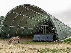 Toolport GmbH Rundbogenhalle 9,15x20m Lagerzelt Zelthalle Industriezelt grün