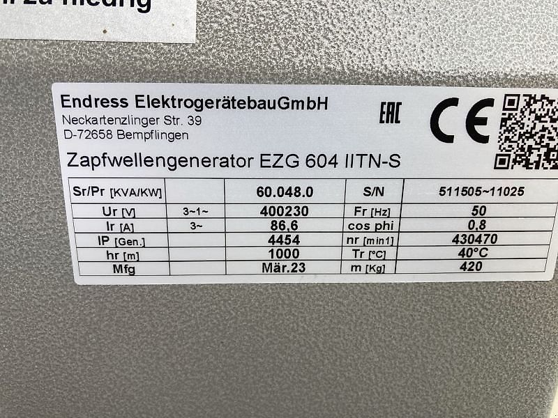 Endress ZAPFWELLENGENERATOR EZG 60/4