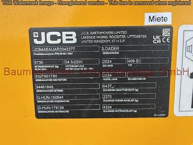 JCB 409 BJ. 2024 ca. 380 Bh