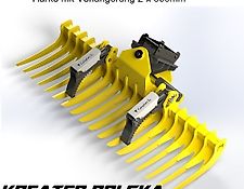 Grutech Harke zu Roden mit Harke mit Verlängerung / Rodungsrechen / Roderechen GTH-GDK 2m Grutech Harke zu Roden mit Harke mit Verlängerung / Rodungsrechen / Roderechen GTH-GDK 2m